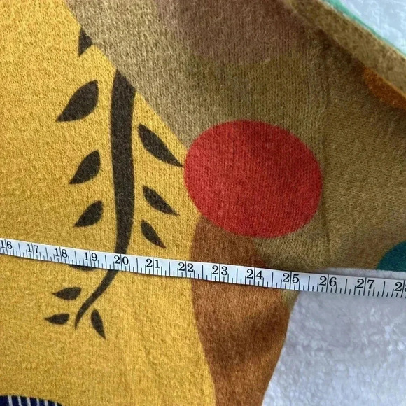 YESNO Wool Blend Womens L Sweater Graphic Oversized Pullover Casual Loose Long S - Picture 10 of 14